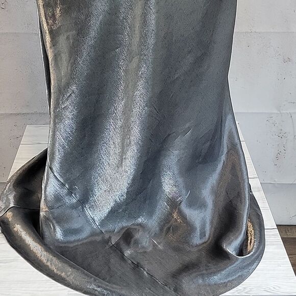 Cachet Silver Grey Slip Maxi Dress Spaghetti Strap Sleeveless Womens Size 4 - Picture 4 of 15